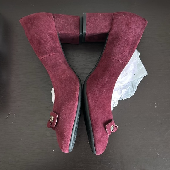 Kate Spade Benice Pumps Suede Cherry Platform Heel Leather Sz 7 NEW - Picture 8 of 10